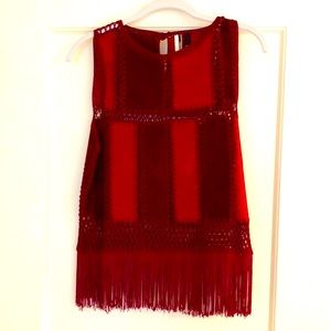 TOPSHOP Vest with Fringe